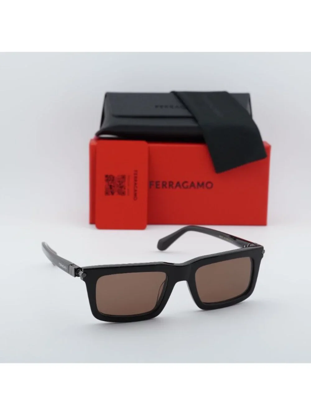 Salvatore Ferragamo SF2015S 210 Rectangle Sunglasses - Brown